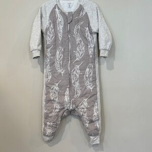 NEST designs 2.5 TOG warm footed sleep sack White and Gray Baby Onesie